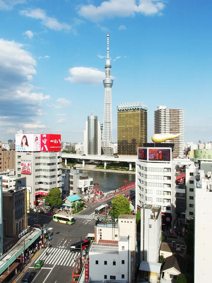 11 Best Places to View the Tokyo Skyline for Free: Asakusa Culture Information Center (Taito City)