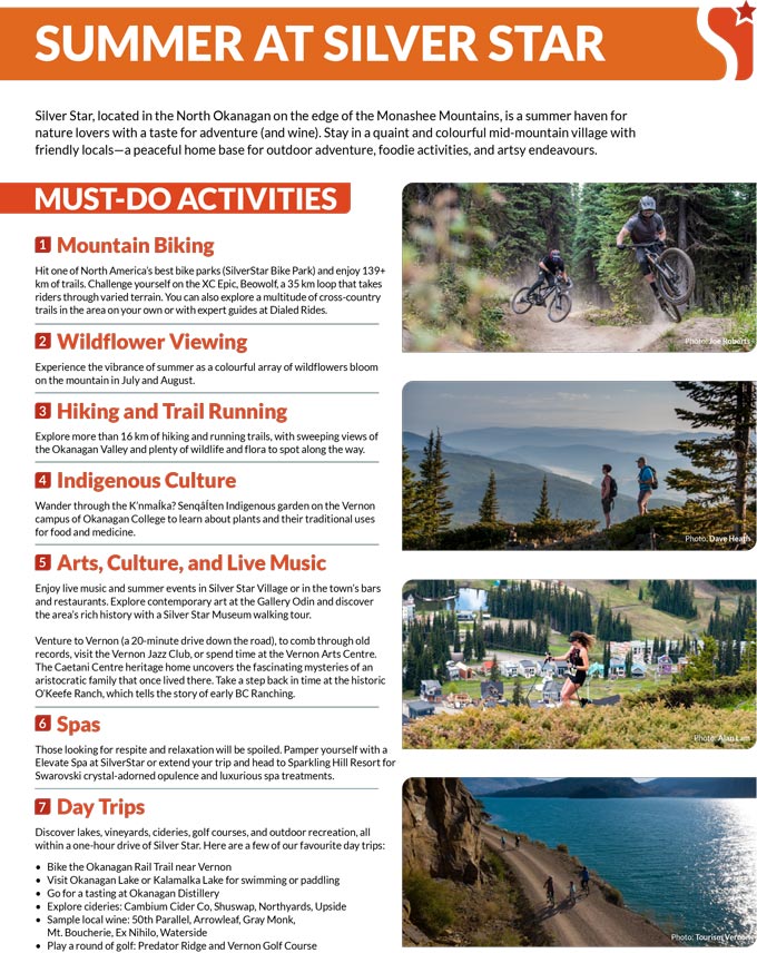 What's new at Silver Star, BC this summer - exciting events and mountain adventures